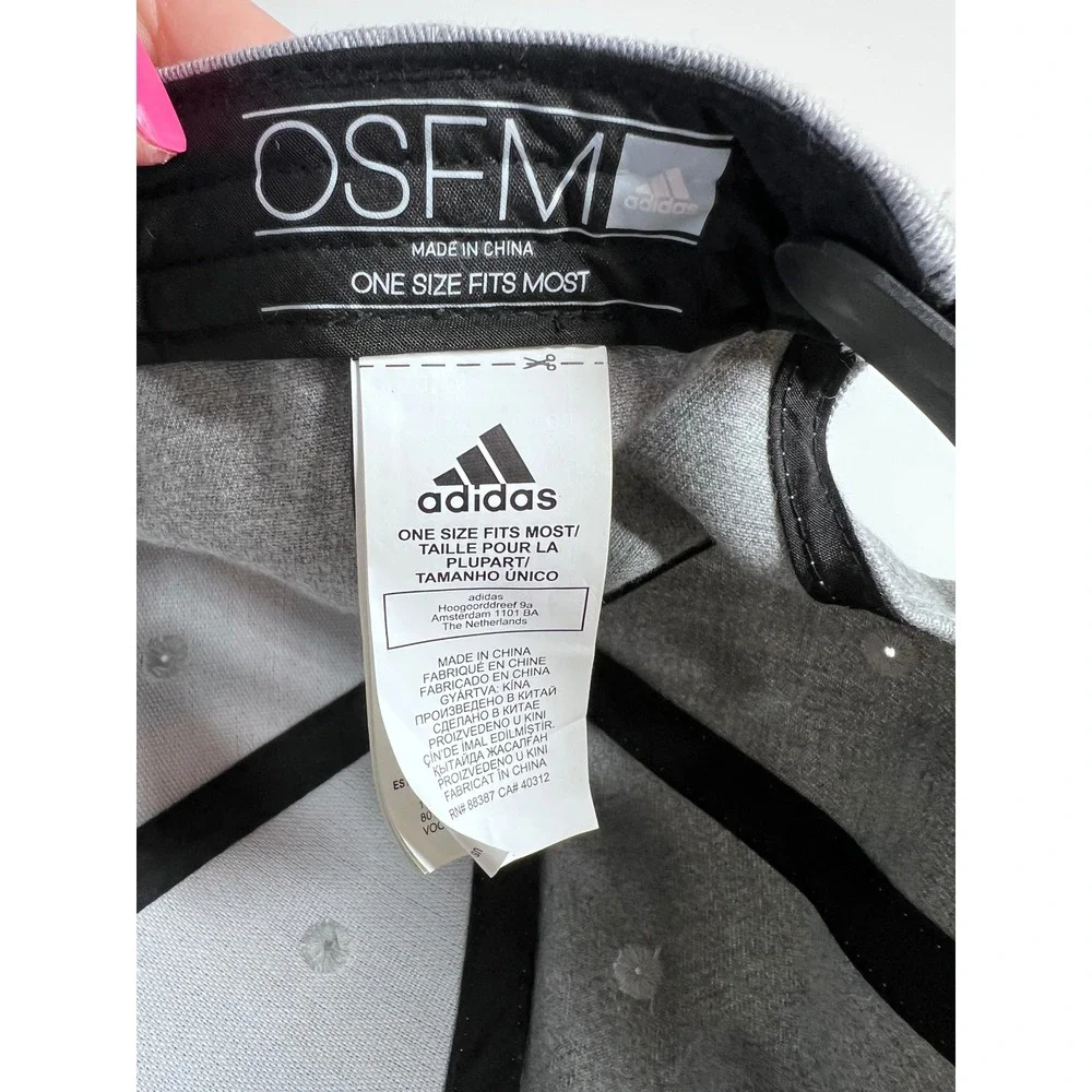 Adidas Golf Mens Snapback Hat Heather Grey Embroidered Logo OSFM Baseball Cap